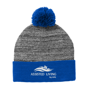 AHL Assisted Living - Sport-Tek ® Heather Pom Pom Beanie STC41 with white AHL Assisted Living logo