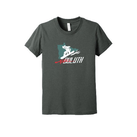 Team Duluth -  BELLA+CANVAS  Youth Heather BC3001YCVC Tee with full front heat transfer logo