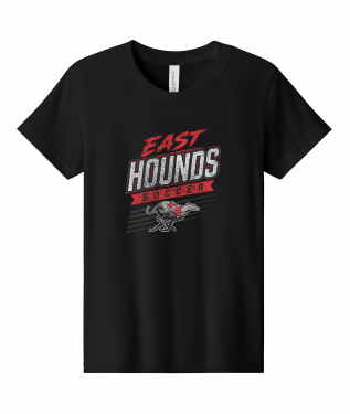 Duluth East Boys Soccer - Youth BELLA+CANVAS® Heather CVC Tee BC3001YCVC with full front vintage logo