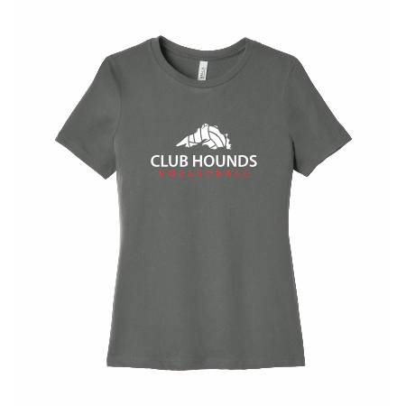 Club Hounds - LADIES BELLA+CANVAS® Women’s Relaxed Jersey Short Sleeve Tee BC6400 with full front logo