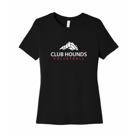 Club Hounds - LADIES BELLA+CANVAS® Women’s Relaxed Jersey Short Sleeve Tee BC6400 with full front logo