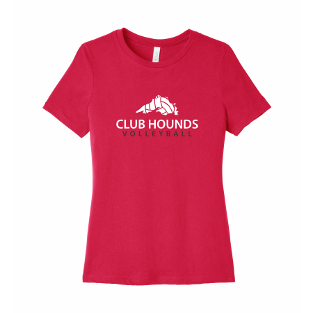 Club Hounds - LADIES BELLA+CANVAS® Women’s Relaxed Jersey Short Sleeve Tee BC6400 with full front logo
