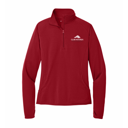 Club Hounds - LADIES Sport-Tek Sport-Wick Stretch LST850 1/2-Zip Pullover with embroidered left chest logo