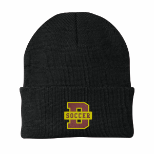 Denfeld Boys Soccer - One color knit beanie with embroidered D Soccer logo