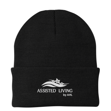 AHL Assisted Living -  knit cuff beanie with white AHL Assisted Living logo