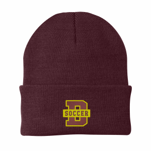 Denfeld Boys Soccer - One color knit beanie with embroidered D Soccer logo