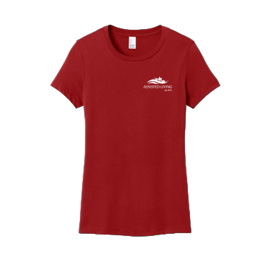 AHL Assisted Living - District ® Women’s Perfect Weight ® Tee DM104L with white AHL Assisted Living left chest logo