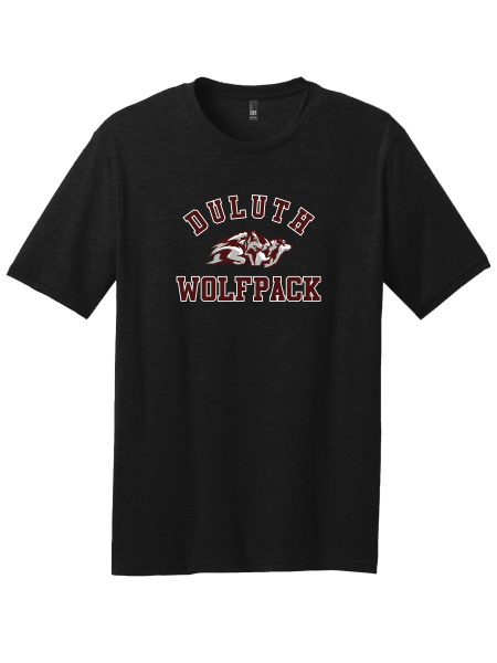 Wolfpack H.S. Girls Lacrosse - District ® Perfect Blend DM108 Tee with full Duluth Wolfpack Lacrosse logo 2