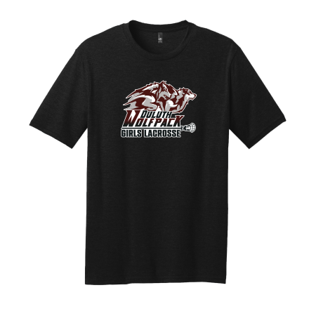 Wolfpack H.S. Girls Lacrosse - District ® Perfect Blend DM108 Tee with full color Duluth Girls Lacrosse heat transfer logo