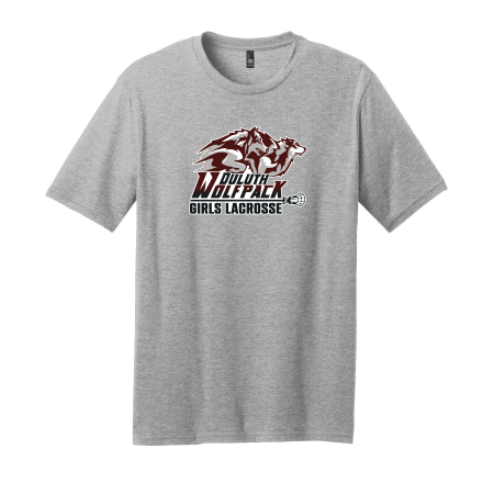 Wolfpack H.S. Girls Lacrosse - District ® Perfect Blend DM108 Tee with full color Duluth Girls Lacrosse heat transfer logo