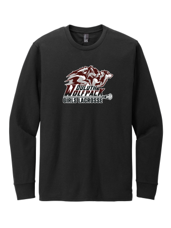 Wolfpack H.S. Girls Lacrosse - District® Perfect Blend DT109 CVC Long Sleeve Tee with Duluth Gilrls Lacrosse heat transfer logo