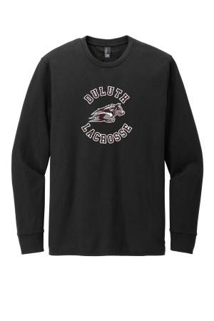 Duluth Lacrosse - District® Perfect Blend DT109 CVC Long Sleeve Teewith full color Duluth Lacrosse heat transfer logo