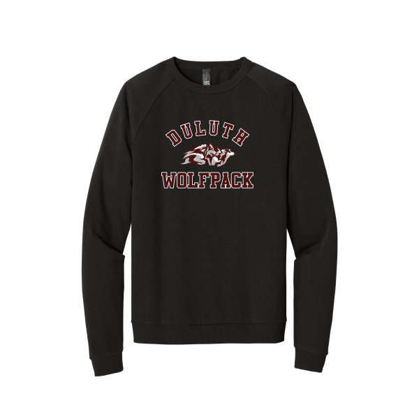 Wolfpack Girls H.S. Lacrosse - District® Perfect Tri® Fleece Crewneck Sweatshirt DT1304 with Duluth Wolfpack Lacrosse Logo 2