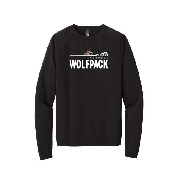 Wolfpack Girls H.S. Lacrosse - District® Perfect Tri® Fleece Crewneck Sweatshirt DT1304 with Duluth Wolfpack Lacrosse Logo 1