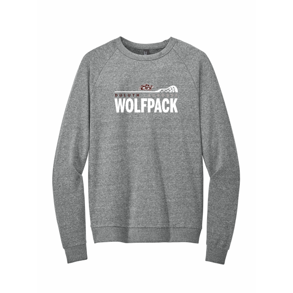 Wolfpack Girls H.S. Lacrosse - District® Perfect Tri® Fleece Crewneck Sweatshirt DT1304 with Duluth Wolfpack Lacrosse Logo 1