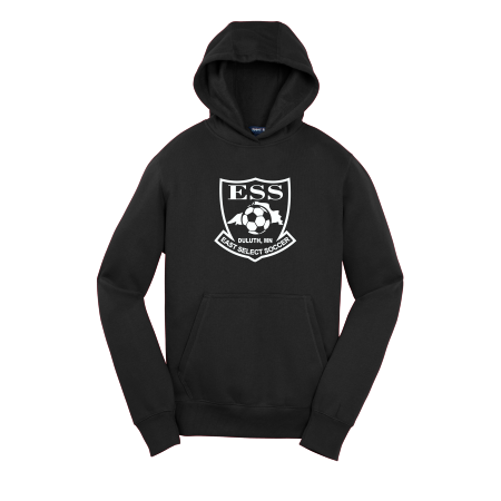 ESS - Sport Tek YOUTH YST254 pullover hooded sweatshirt with one color logo on the front