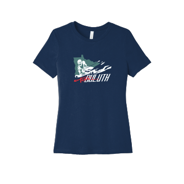 Team Duluth - BELLA+CANVAS  BC6400 Women’s Relaxed Jersey Short Sleeve Tee with full color heat transfer logo