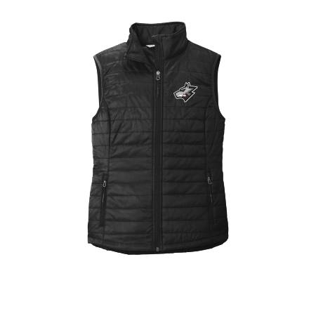 Wolfpack Youth Lacrosse - LADIES Port Authority® Ladies Packable Puffy Vest with embroidered Wolfhead on the left chest