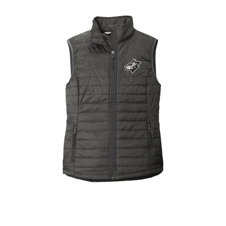 Wolfpack Youth Lacrosse - LADIES Port Authority® Ladies Packable Puffy Vest with embroidered Wolfhead on the left chest