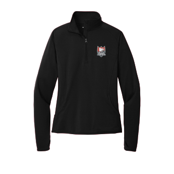 ICEBREAKERS - Ladies Sport-Tek® LST850 Sport-Wick® Stretch 1/4-Zip Pullover with embroidered shield on the left chest