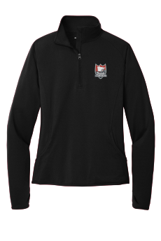 Icebreakers FANS - Sport-Tek® LST850 Ladies Sport-Wick® Stretch 1/4-Zip Pullover with embroidered shield on the left chest
