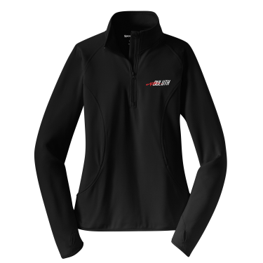 Team Duluth - Sport-Tek Ladies Sport-Wick Stretch LST850 1/2-Zip Pullover with embroidered left chest logo