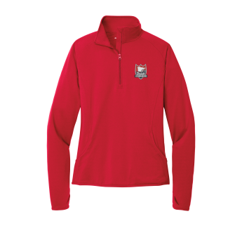 ICEBREAKERS - Ladies Sport-Tek® LST850 Sport-Wick® Stretch 1/4-Zip Pullover with embroidered shield on the left chest