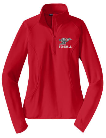Duluth East Football - Sport-Tek® Ladies Sport-Wick® Stretch 1/4-Zip Pullover with embroidered Greyhound Football left chest logo