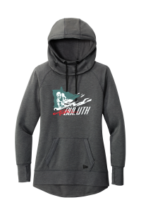 Team Duluth - New Era® Ladies Tri-Blend Fleece Pullover Hoodie with full color heat transfer logo