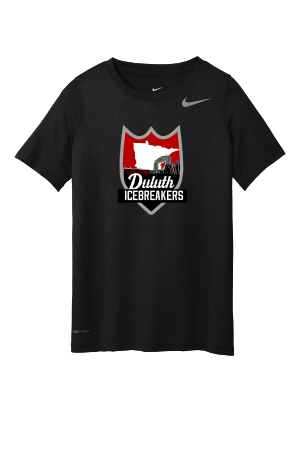IceBreakers PLAYER - DV7317 Nike Youth Team rLegend Tee with full color shield heat transfer logo