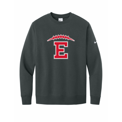East HS Football - Nike Club Fleece Sleeve Swoosh Crew NKFD9863, with full front logo