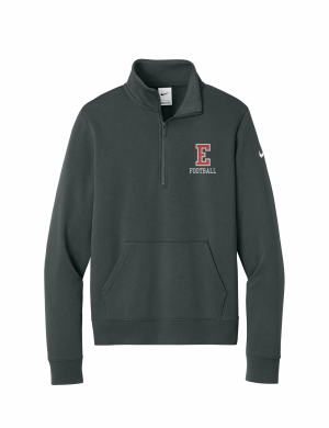 East Youth Football - Women's Nike Club Fleece Sleeve Swoosh 1/2-Zip NKDX6720 with embroidered left chest logo