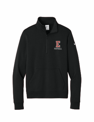 East Youth Football - Women's Nike Club Fleece Sleeve Swoosh 1/2-Zip NKDX6720 with embroidered left chest logo