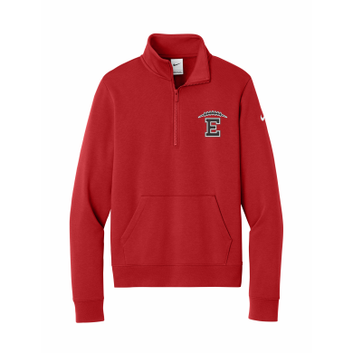 East HS Football - Women's Nike Club Fleece Sleeve Swoosh 1/2-Zip NKDX6720 with embroidered left chest logo