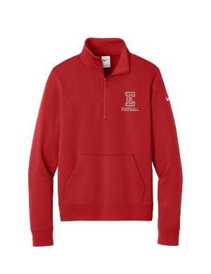 East Youth Football - Women's Nike Club Fleece Sleeve Swoosh 1/2-Zip NKDX6720 with embroidered left chest logo