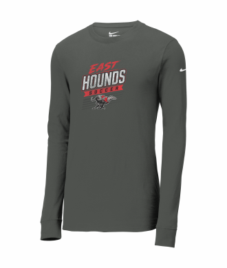 Duluth East Boys Soccer - Adult Nike Dri-FIT Cotton/Poly Long Sleeve Tee NKBQ5230 with full front vintage logo