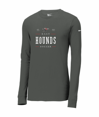 Duluth East Boys Soccer - Adult Nike Dri-FIT Cotton/Poly Long Sleeve Tee NKBQ5230 with full front logo 1