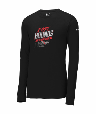 Duluth East Boys Soccer - Adult Nike Dri-FIT Cotton/Poly Long Sleeve Tee NKBQ5230 with full front vintage logo
