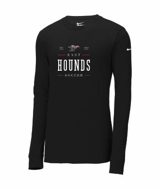 Duluth East Boys Soccer - Adult Nike Dri-FIT Cotton/Poly Long Sleeve Tee NKBQ5230 with full front logo 1