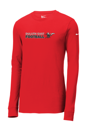 Duluth East Football - Nike Dri-FIT Cotton/Poly Long Sleeve Tee with full color heat transfer logo