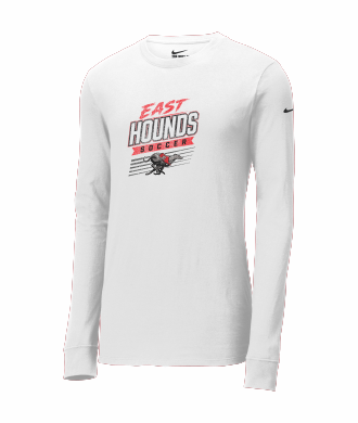 Duluth East Boys Soccer - Adult Nike Dri-FIT Cotton/Poly Long Sleeve Tee NKBQ5230 with full front vintage logo