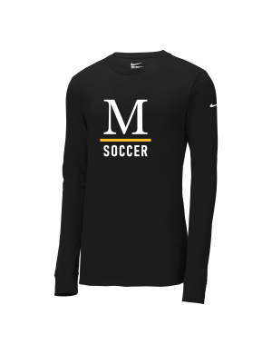 Marshall Soccer - Nike Dri-FIT NKBQ5230 Unisex Cotton/Poly Long Sleeve Tee with full front logo