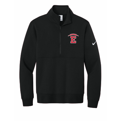 East HS Football - Adult Nike Club Fleece Sleeve Swoosh 1/2-Zip NKDX6718 with embroidered left chest logo