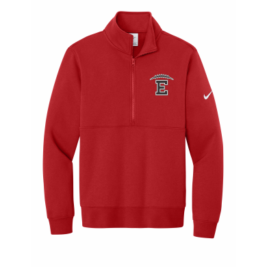 East HS Football - Adult Nike Club Fleece Sleeve Swoosh 1/2-Zip NKDX6718 with embroidered left chest logo