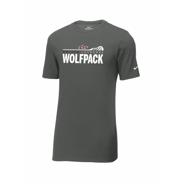 Wolfpack Girls H.S. Lacrosse - Nike Dri-FIT Cotton/Poly Tee NKBQ5231 with Duluth Wolfpack Lacrosse logo 1