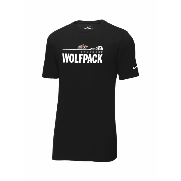 Wolfpack Girls H.S. Lacrosse - Nike Dri-FIT Cotton/Poly Tee NKBQ5231 with Duluth Wolfpack Lacrosse logo 1