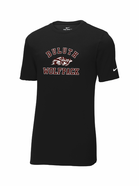Wolfpack Girls H.S. Lacrosse - Nike Dri-FIT Cotton/Poly Tee NKBQ5231 with Duluth Wolfpack Lacrosse logo 2