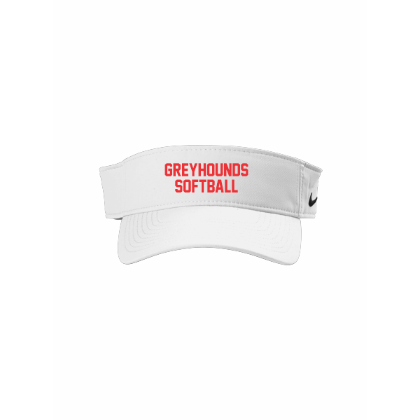 DE Softball - Nike Dri-FIT Team Performance Visor NKFB5675 with Greyhounds Softball