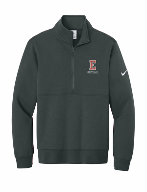 East Youth Football - Adult Nike Club Fleece Sleeve Swoosh 1/2-Zip NKDX6718 with embroidered left chest logo