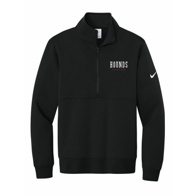Duluth East Boys Soccer - Adult Nike Club Fleece Sleeve Swoosh 1/2-Zip NKDX6718 with embroidered left chest Hounds Soccer